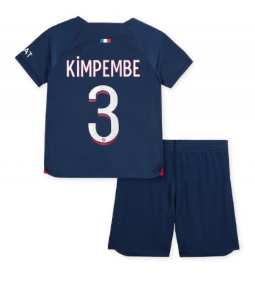 Paris Saint-Germain Presnel Kimpembe #3 Hemmakläder Barn 2023-24 Kortärmad (+ Korta byxor)